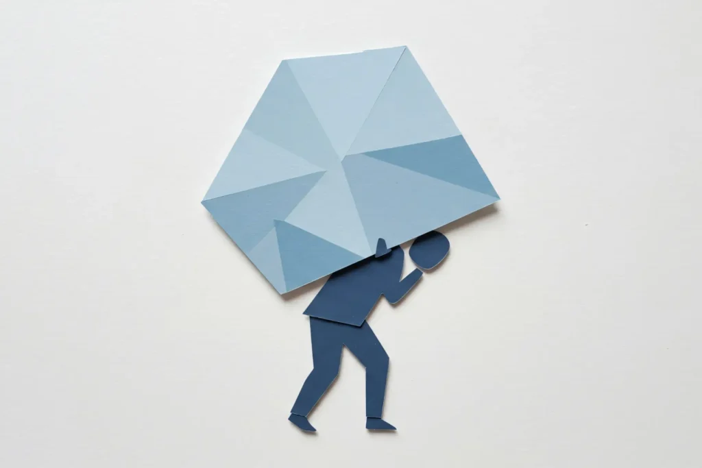 Man carrying emotional burdens